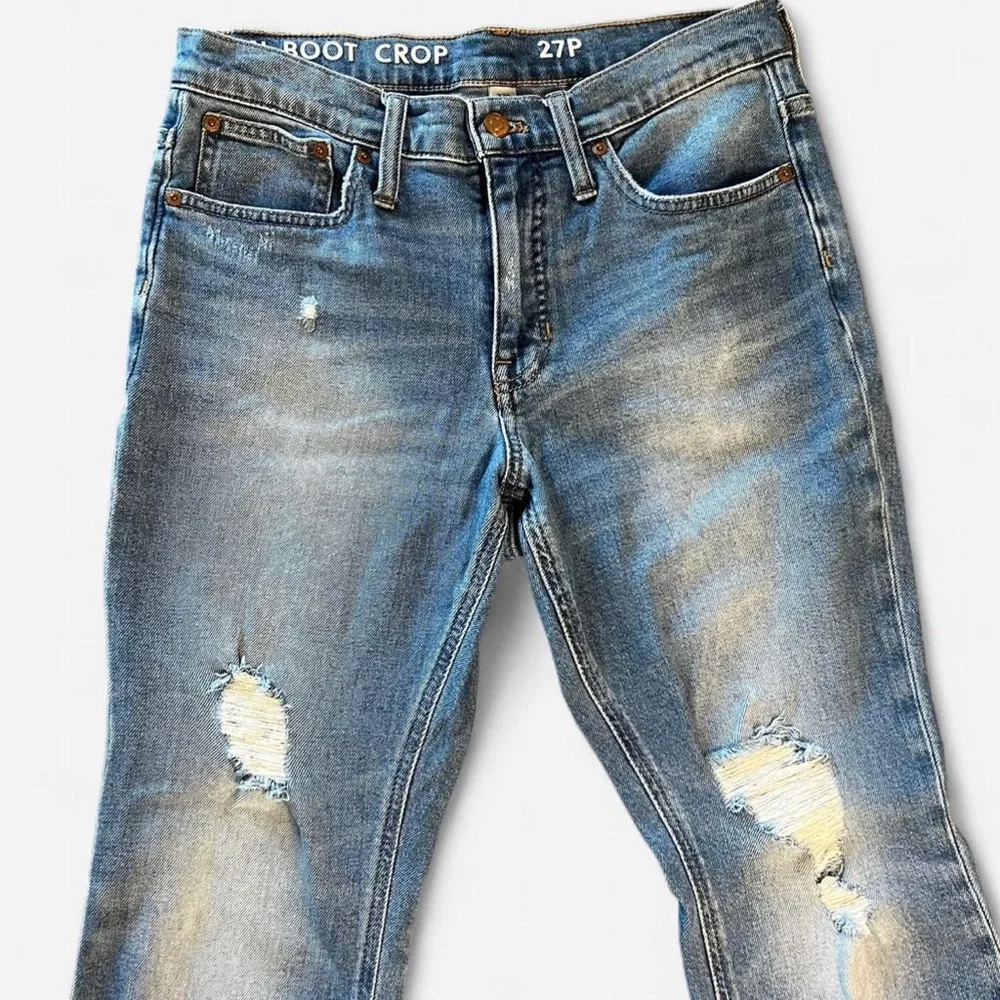 J. Crew‎ Distressed Light Blue Bootcut Jeans Size 27P